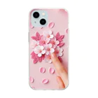 chapinnuのさくらの花びらで遊ぼう♪ Soft Clear Smartphone Case