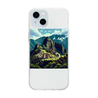 Pixel Art Goodsのマチュピチュ遺跡（pixel art） Soft Clear Smartphone Case