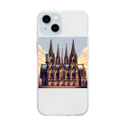 Pixel Art Goodsのケルン大聖堂（pixel art） Soft Clear Smartphone Case