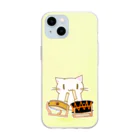 絵娯クリエイトのひのもとにゃんこ®️ 太鼓 / 若菜 Soft Clear Smartphone Case