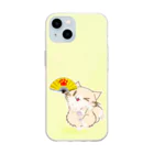 絵娯クリエイトのひのもとにゃんこ®️ 手踊り / 若菜 Soft Clear Smartphone Case