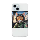 nekoと鉄のパイロット猫 Soft Clear Smartphone Case