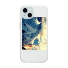 AQUAMETAVERSEの静寂の中の鳥　なでしこ1478 Soft Clear Smartphone Case