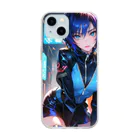 DRILLERのサイバーパンク　2次元美少女 Soft Clear Smartphone Case