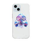 ガスマスク gasmaskのgasmask girl ロゴ Soft Clear Smartphone Case