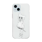 かわず乳製品店のシンプル白猫 Soft Clear Smartphone Case