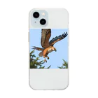 ganeshaの鳥の羽ばたきに続く鷹 Soft Clear Smartphone Case