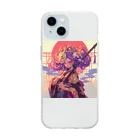 AQUAMETAVERSEの夕焼けに舞う、仮面の戦姫 Marsa 106 Soft Clear Smartphone Case