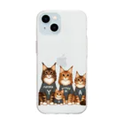 Y m @Y's shopの猫の家族 Soft Clear Smartphone Case