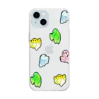 がらすやのカラフルおばけ Soft Clear Smartphone Case