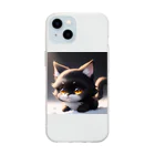 ひでまるマートのAI黒猫ちゃん Soft Clear Smartphone Case