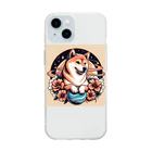 Huku5の全世界人気の柴犬 Soft Clear Smartphone Case