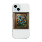 ganeshaのドラゴンフライダンス・ステンドグラス Soft Clear Smartphone Case