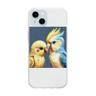 インコグッズのオカメインコとセキセイインコ Soft Clear Smartphone Case