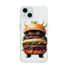 AI妖怪大図鑑のトリプル肉厚ビーフバーガー妖怪　バグドガルド Soft Clear Smartphone Case