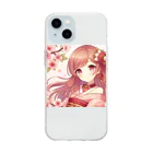 Japan-sakuraの桜の乙姫 Soft Clear Smartphone Case