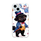 黒パグ🖤Black Pug laboratory🖤のFantasy Pugs series ソフトクリアスマホケース