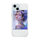 AQUAMETAVERSEのブルーの宝石を身につけて　ラフルール　1859 Soft Clear Smartphone Case