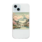 動物デザイングッズの江戸時代の絵画風 Soft Clear Smartphone Case