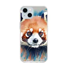 WithRedPandaの水彩風レッサーパンダ Soft Clear Smartphone Case