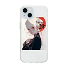 AQUAMETAVERSEの美女とドクロラフルール　1859 Soft Clear Smartphone Case