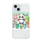 sohana92のかわいい動物たち Soft Clear Smartphone Case