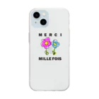 ICHIGO-ICHIÉ-1999のMERCI MILLE FOIS【めっちゃありがとう】フランス語でアピールする ソフトクリアスマホケース