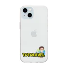 トトラベル - TOTORAVELのソフトクリアスマホケース（イラスト+文字ロゴ） Soft Clear Smartphone Case