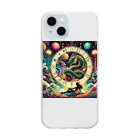 RISE　CEED【オリジナルブランドSHOP】の金運ドラゴン Soft Clear Smartphone Case