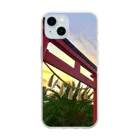 kayuuの夕陽に映える紅色の鳥居 Soft Clear Smartphone Case