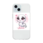 SHO_ME_HOWの神秘的な白蛇が描かれた干支のイラスト。 Soft Clear Smartphone Case