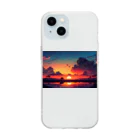 波乗り南国🏝️の夕陽道のお散歩 Soft Clear Smartphone Case