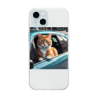 Kobayashi Kayoのドライブ中の猫 Soft Clear Smartphone Case