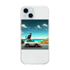 真田幸村の海と猫と車 Soft Clear Smartphone Case