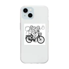 二宮大輔の自転車ロゴ　ガールズ Soft Clear Smartphone Case