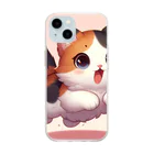 calico starの三毛猫　プクちゃん Soft Clear Smartphone Case