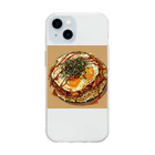 AQUAMETAVERSEの目玉焼きを乗せたお好みモダン焼き　kouchan 1616 Soft Clear Smartphone Case