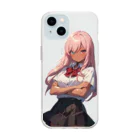 ヴィヴィオの腕を組む Soft Clear Smartphone Case