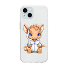 Vasetti_pressのオレンジドラゴン Soft Clear Smartphone Case