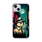 四季橘のDetective cat Soft Clear Smartphone Case