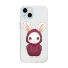 Vasetti_pressの赤パーカーを着ているうさぎちゃん Soft Clear Smartphone Case