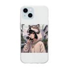 no name...の《背景が変わる⁉️》ウルフ×ウルフカット🐺 Soft Clear Smartphone Case