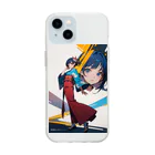 限界オタクの新境地の西条渚【和服ver】 Soft Clear Smartphone Case