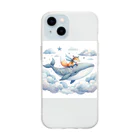 hinasoyuの鯨雲狐 Soft Clear Smartphone Case