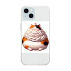 猫屋のクリーム三毛猫 Soft Clear Smartphone Case