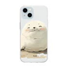 ronstr_のにっこりアザラシ Soft Clear Smartphone Case