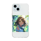 AQUAMETAVERSEのセーラー服の可愛い女の子　Tomoe bb 2712 Soft Clear Smartphone Case