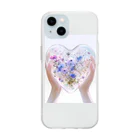 AQUAMETAVERSEのクリスタルの中に押し花がある　なでしこ1478 Soft Clear Smartphone Case