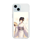 和の浴衣の彼女 Soft Clear Smartphone Case