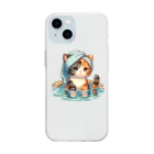 さざれいしの三毛猫さんの入浴 Soft Clear Smartphone Case